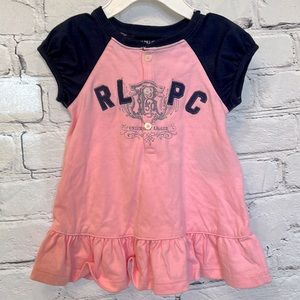 Ralph Lauren Pink & Blue Girl’s Dress Size 9 Months Like New Condition